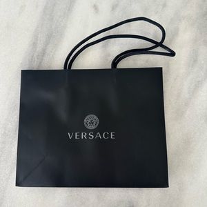 Versace Authentic Black Shopping Paper Bag Gift Tote Small 10” X 8” X 4”